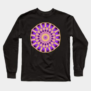 Stunning purple and yellow mandala Long Sleeve T-Shirt